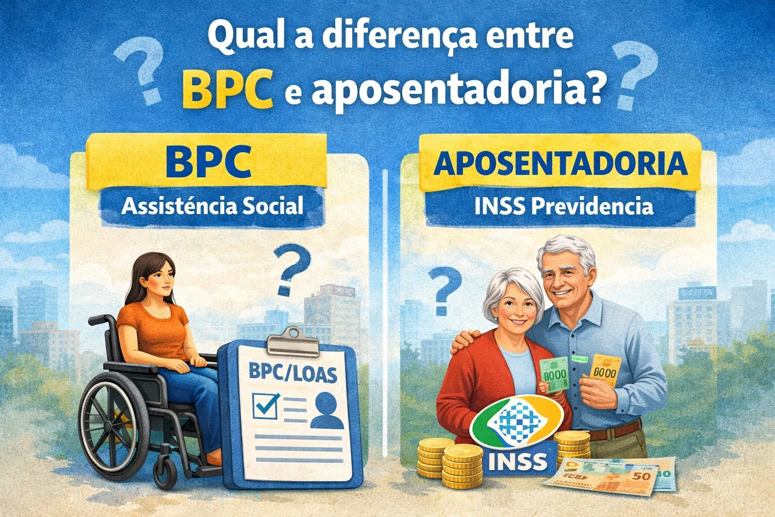 Qual a diferença entre BPC e aposentadoria